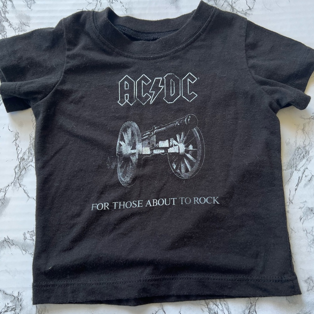 AC/DC Black Graphic Short Sleeve Tee Shirt 12m